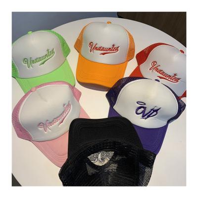 China Foam JOINT Mesh Embroidery Hats Wholesale Custom Embroidered Trucker Hat Cap for sale