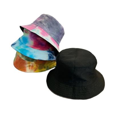 China Image Designer Blank Tie Dye Hat Customize Wholesale Reversible Cotton Bucket Hats for sale