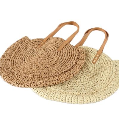 China Lady's Women's Straw Clutch Bag Round Paper Straw Tote Bag Handbag Custom Wholesale Beach for sale