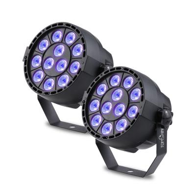 China 12 canales amo-esclavo autos del sonido DMX512 de la etapa de 3W LED de la luz ULTRAVIOLETA del par 8 para Navidad interior de la demostración de la escuela de la boda de la barra del Pub de KTV en venta