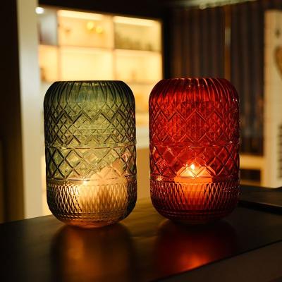 China Gold home wholesale candle holder decoration glass jar set cheap candle holder glass jars wholesale for sale