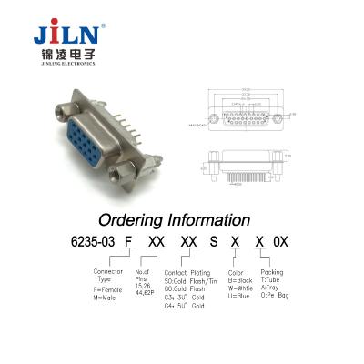 China PCB D-Sub Connector HDP 26 Pin Female With Screw Straight Electronic 26pin VGA Connector D-sub for sale