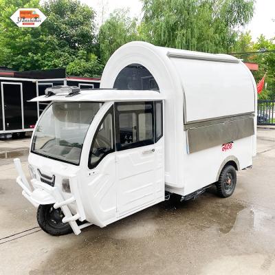 China Best vegetable processing factory motor tricycle mobile food cart ice cream food trailer fast food truck selling cart for sale for sale