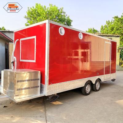 China Vegetable Processing Plant Customized Trailer Hot Kitchen Food Truck Mobile Ice Food Carts For Canada for sale