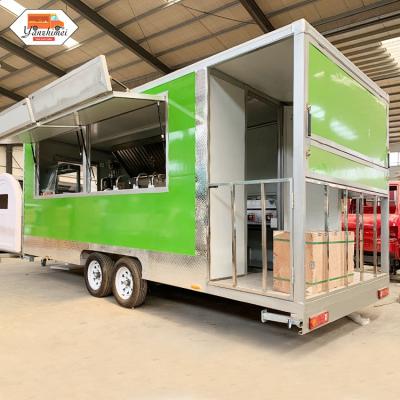 China Vegetable Processing Plant Mobile Customized Fiberglass Food Trailer Trailer Towable Cooking Food Truck For Coffee Machine for sale