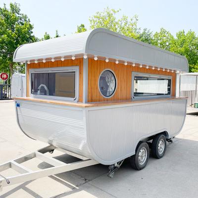 China Mobile Vegetable Processing Plant Caravan Trailer Stainless Steel Fast Food Trailer/Truck/Cart/Catervan/Van For Sale for sale