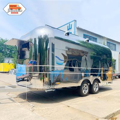 China Outdoor Vegetable Processing Plant Hot Dog Cart Airstream Food Trailer With Wine Mobile Kitchen Container Snack Food Truck Business for sale