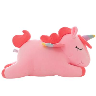 China Unicorn Plush Pillow Toy Rainbow Flying Horse Pillow Stuffed Plush Comforter Toy/Decoration/Gift/Christmas Present for Girls for sale