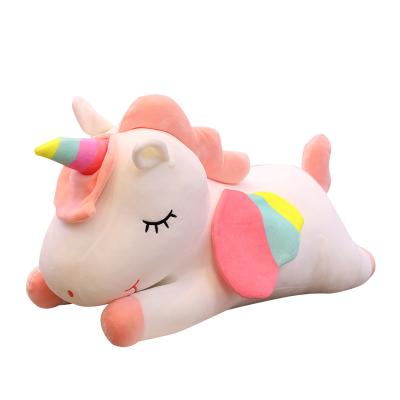 China Cute Colorful Reversible Unicorn Toy Quilt/White Pink Plush Toy Decoration/Gift/Pillow 30cm for sale