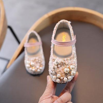 China 2021Girls Waterproof Shoes Stylish Children Flats Kids Shoes Bling Glitter Leather Shoes For Wedding Party Princess Sweet Bow-knot Spring for sale