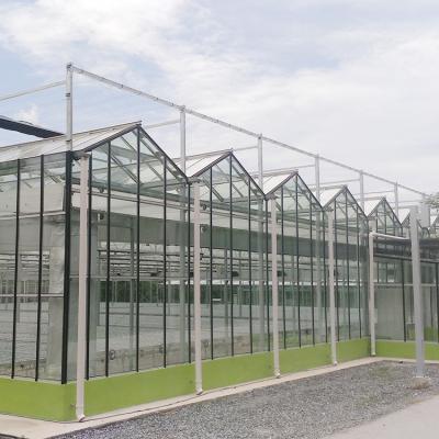 China Glass Galvanized Steel Frame Greenhouse Glass House For Sale for sale