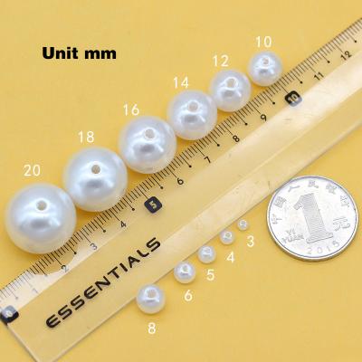 China Viable Wholesale Imitation Pearl Pure White Loose Rice White Perforated Beads For Jewelry Making for sale