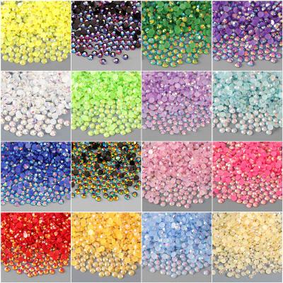 China 10000pcs/bag Jelly Drill 2mm Nail Viable Flat Bottom AB Crystal Drill 3D Rhinestone Nail Art Decor Charm for sale