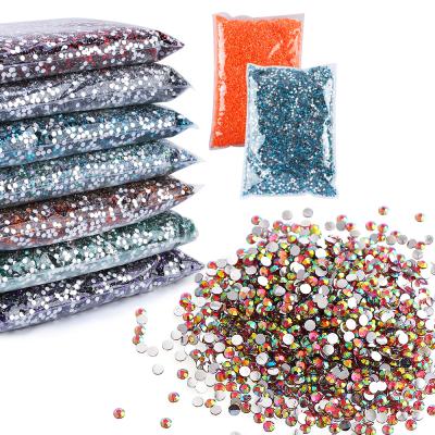 China Flatback 100,000 Pcs/Bag 2/3/4/5/6 Mm ab Crystal Stones Round Gems Flat Back Resin Stones For Jewelry Clothing Crafts for sale