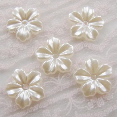 China Durable ABS Imitation Pearl Beads Flower Shape Flatback Pearl For Jewelry for sale