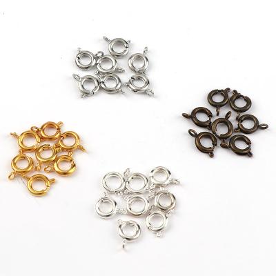 China 20pcs/bag 6mm Vintage Metal Round Spring Ring Clasp Hook DIY Bracelet Necklace Connectors Jewelry Findings DIY Jewelry Findings Bracelet Necklace Findings for sale