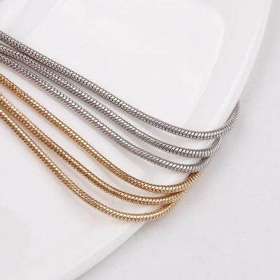 China Hot Sale Gold Filled 5m/Bag Link Chain Iron Round Flat Metal Snake Chains For Jewelry Making for sale