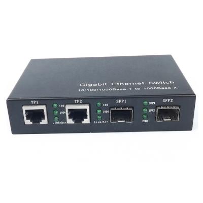 China Fiber Optic Network Gigabit SFP Ethernet Switch Fiber Optic Ethernet Media Converter Factory Price for sale