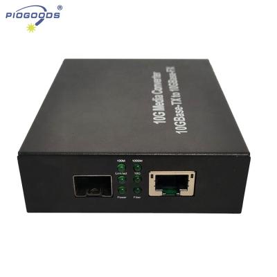 China FTTH PG-10GE-F 10G fiber optic to rj45 media converter transceiver 10-100km distance SFP port for sale