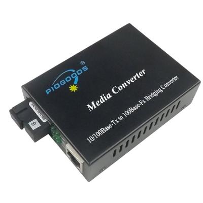 China FTTH 10/100M 1310/1550nm 20km Distance Adaptive External Power Supply Ethernet Fiber Media Converter for sale