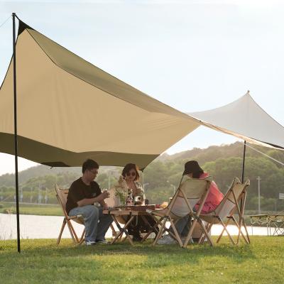 China Outdoor Canopy Tent Camping Picnic Coated Silver Waterproof Tent Swallowtail Canopy Hexagonal Beach Shade Umbrella CS-004 for sale