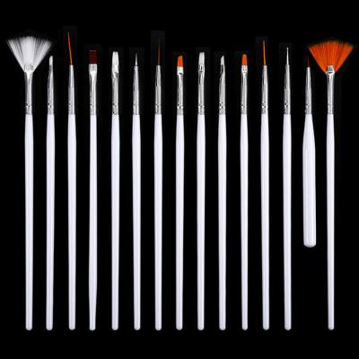 China NAIL 15 sets of nail polish for painting on nail polish plastic or wood + nylon + metal nail polish brush for sale