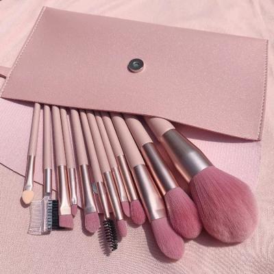 China Angular Blush Pro Custom High Quality Pink Luxury Bling Professional Wholesale Private Label Mini Black Makeup Brush With Case for sale