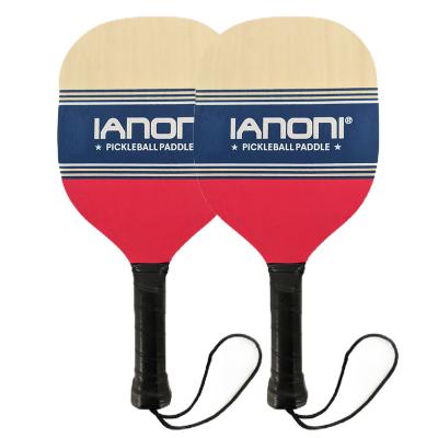 China Wooden Pickle Ball Wooden Paddle Set Pickleball Paddle Racket for sale