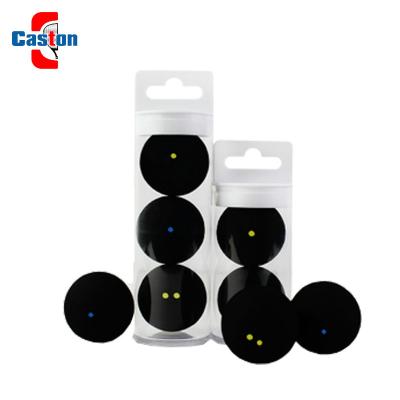 China Two Rubber Dots Low Speed ​​Rubber Ball Competition Yellow Training Squash Ball for sale