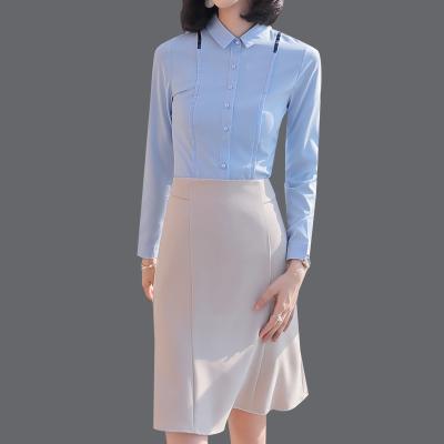 China High-end atmospheric ladies business formal dress anti-pilling women's long-sleeved shirt professional loose shirt fashion top for sale