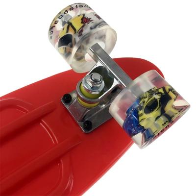 China Custom Kids Cruiser Mini Kid Plastic Complete Skateboard With PU Printed Wheels for sale