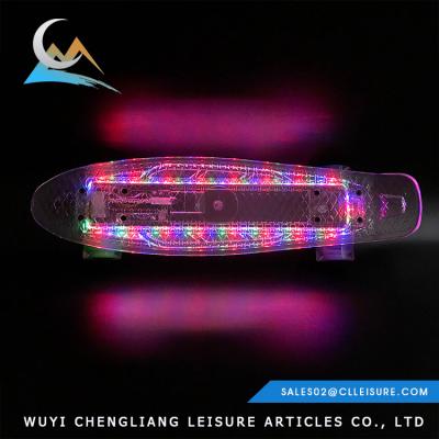 China 100% New Material Plastic PC Deck Super Cheap Skateboards LED Skateboard for sale