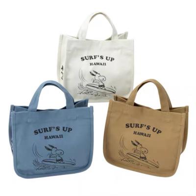 China 100% Eco-friendly Canvas Shopping Bags Striped 12oz Canvas Shopping Bag Promotional Bag for sale