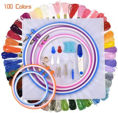 China China DIY Embroidery Starter Kit Bamboo Embroidery Hoops Cross Stitch Tool Kits For Beginners for sale