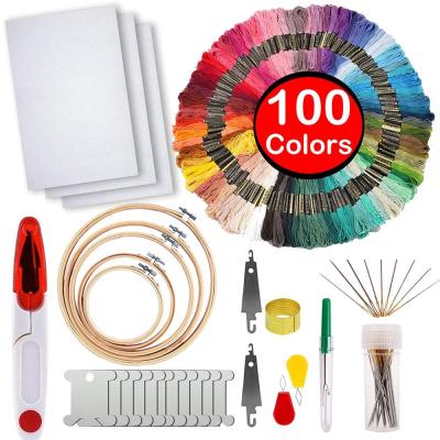 China China Full Range of Embroidery Starter Kit, Bamboo Embroidery Hoops, Threads, Cross Stitch Tool Kit for sale