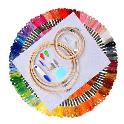 China China 100 Colors Embroidery Hoops Starter Stitch Kit Craft DIY Tool Cross Thread Set for sale