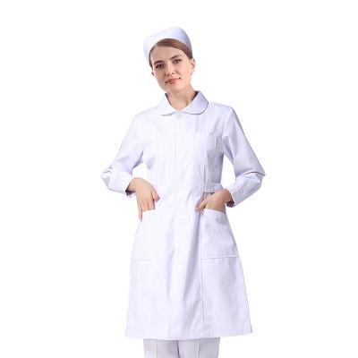 China Support Collar Styles New V-Neck Design Nurse White Uniform for sale