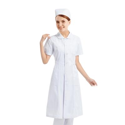 China Unform Design Medical Cheap Fashionable Female Hospital Gown Nurse White Uniform for sale