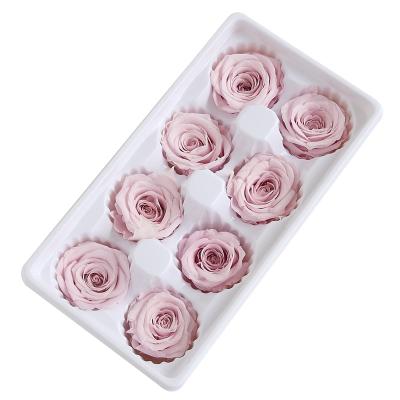 China Yunnan Factory Wholesale Eternal Preserved Rose Flower Preserved Rose Head In Box Eternal 4-5cm for sale