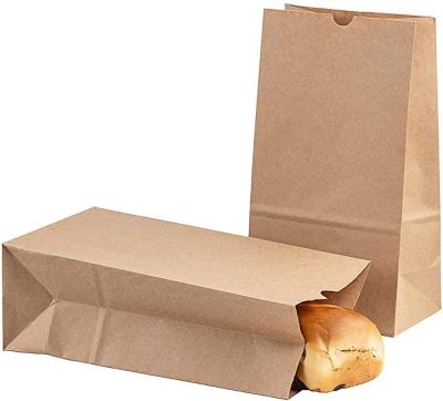 China Recyclable Food Grade Kraft Paper Bag Grocery Packaging Brown Or White Fruit Vegetable Bag for sale