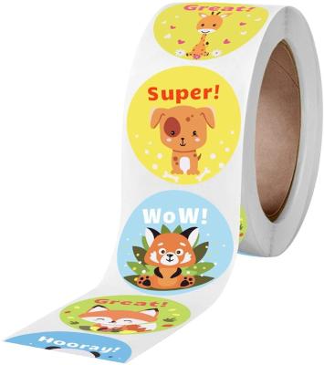 China Waterproof Animal 1 Inch Label Stickers For Business Or Personal Use Wrapping Paper / Adhensive Label / Envelope Present For Sealing Or Decoration for sale