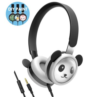 China detachable kit & Easy to Replace Cute Panda Headphones For Kids E-H888 DIY Models for sale