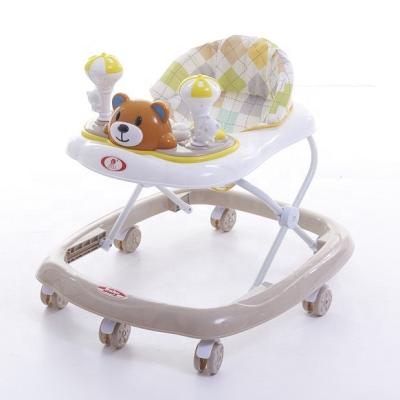 China Hot Selling Flashing Canvas and Musical Walker for Baby Walker Kids Active Learning 6 Wheels Single Baby Walker 2021 for sale