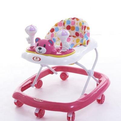 China Colorful Canvas Baby Walker Simple Baby Walkers Baby Walker New Model Cartoon Plastic Music Lights Tricycle for sale