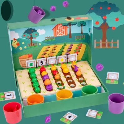 China Children Wooden Educational Toys Simulated  Farm Fruit And Vegetable for sale