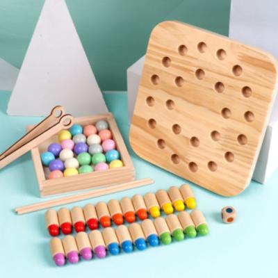 China Wooden Memory Chess With Beads And Beans Children Practice for sale