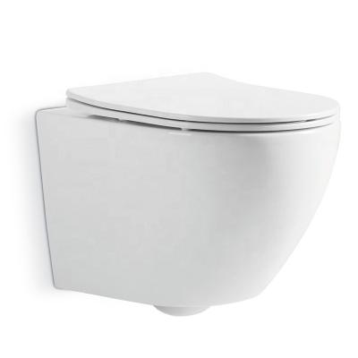 China Double-flush Style Ceramic European CE Certificated Wall Hung WC Toilet for sale