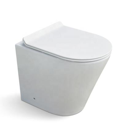 China Rimless double-flush back to wall P trap 180mm siding-in toilet suite for sale