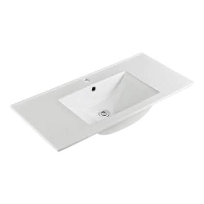 China Design Modern Slim Rectangular Ceramic Wash Basin Rectangular Edge Wash Basin Good Quality KD9100E for sale