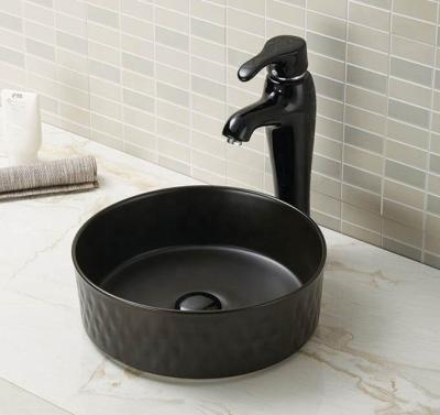 China Matte Black Round Ceramic K2524BR-CBK-M 360*360*125mm Countertop Wash Basin Wash Basin Good Quality for sale